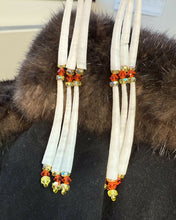 Load image into Gallery viewer, Dentalium earrings - Yellow and Orange - triple decker