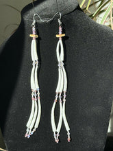 Load image into Gallery viewer, Dentalium earrings - Blush and Bashful - triple decker