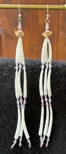 Load image into Gallery viewer, Dentalium earrings - Blush and Bashful - triple decker
