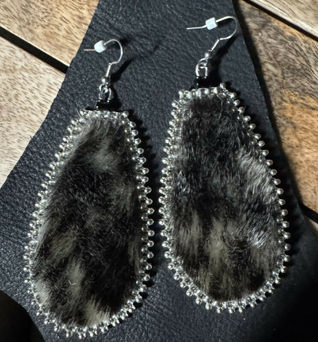 Seal and fish skin earrings