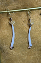 Load image into Gallery viewer, Dentalium earrings w bronze beads and traditionally tanned mooseskin