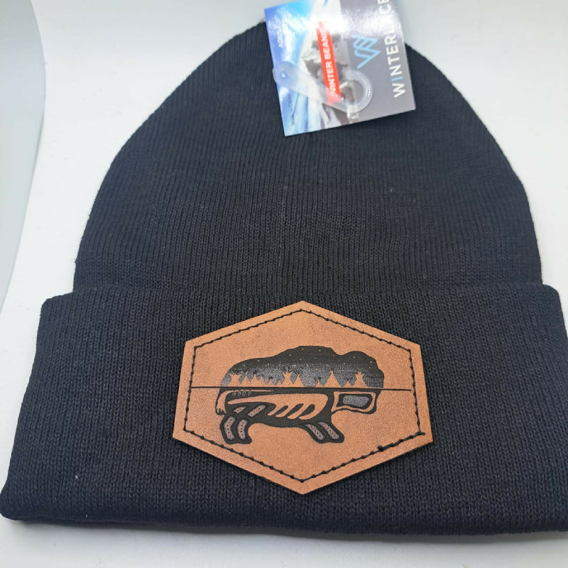 Beanie Hat with Custom Leather Patch – Collective49
