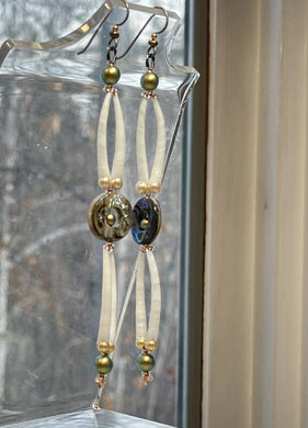 4 3/4” Abalone/Dentalium Earrings
