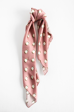 Pink Elk Ivory Silk Scarf