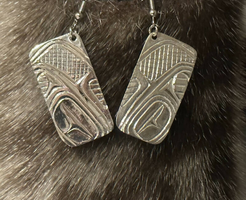 Silver Earrings Formline Design