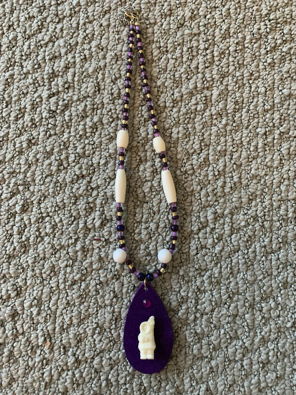 Children's Necklace with Carved Ivory Pendant