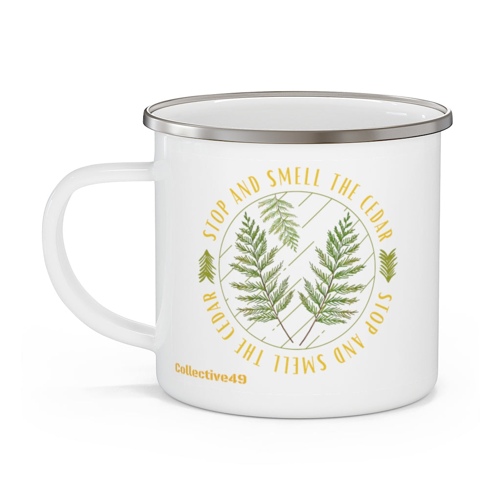 Cedar Enamel Camp Mug