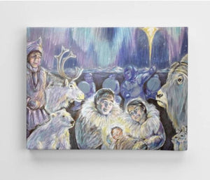 "Native Nativity" Gallery Wrapped Canvas Print 16x12" Free Shipping