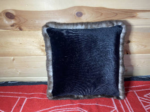 Seal Fur Pillow w/ Sea Otter Trim (12x12)