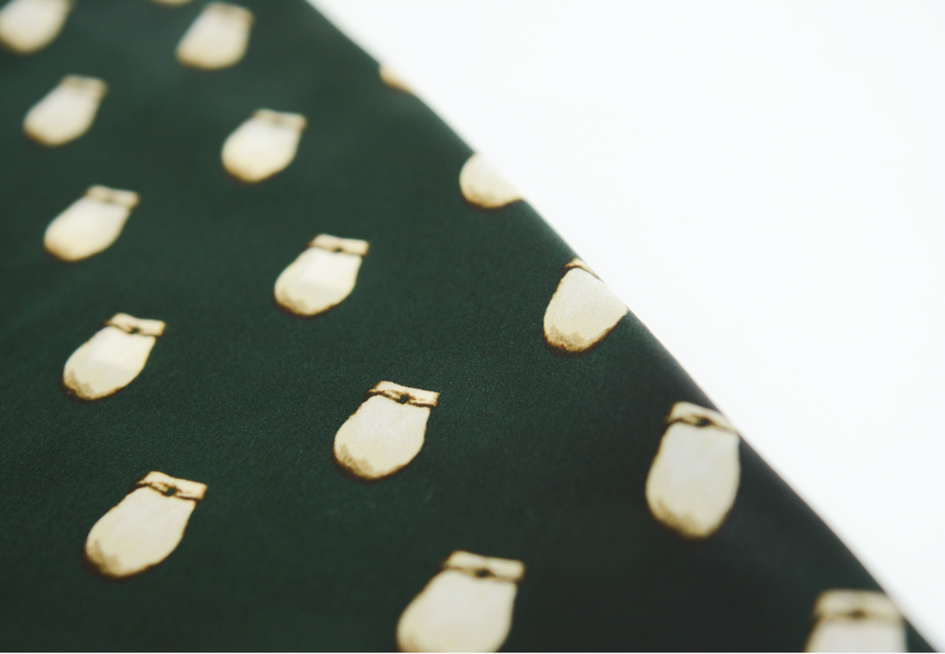 Green Elk Ivory Silk Scarf