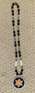 Black Beaded Star Necklace