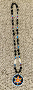 Black Beaded Star Necklace