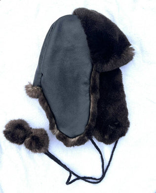 Leather/Sea Otter Hat