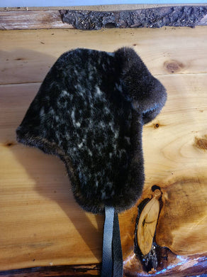 Seal and sea otter fur trapper hat