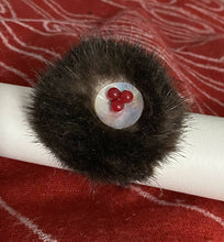 Load image into Gallery viewer, Sea Otter Hair Pom - Huckleberry Button