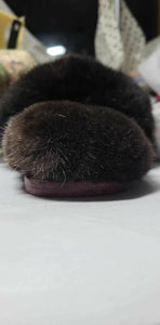 Sea Otter fur padded lined Mule Shoes