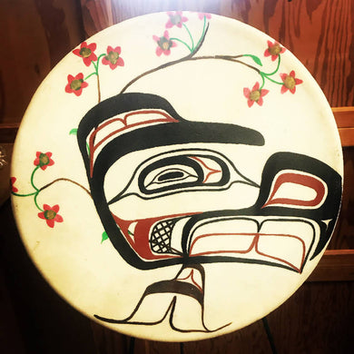 Eagle and Salmon Berry Blosoms