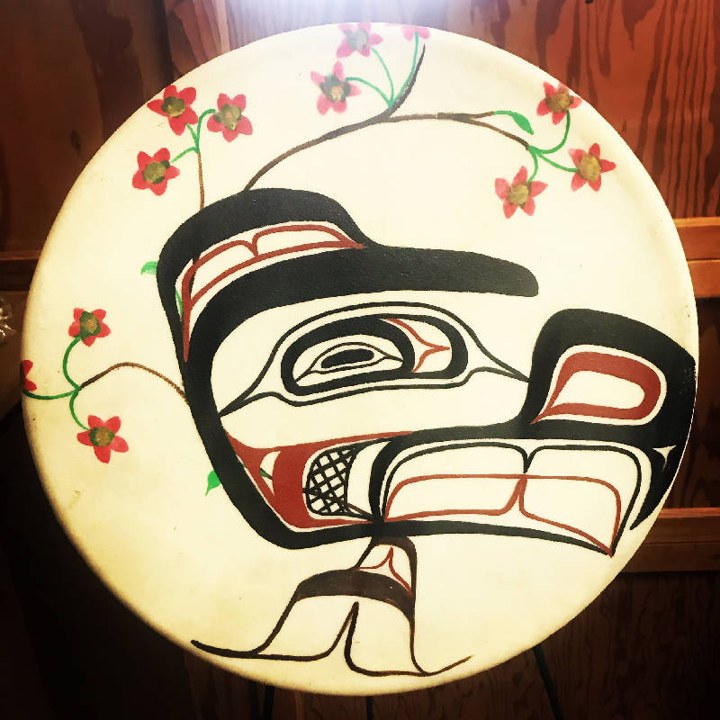 Eagle and Salmon Berry Blosoms