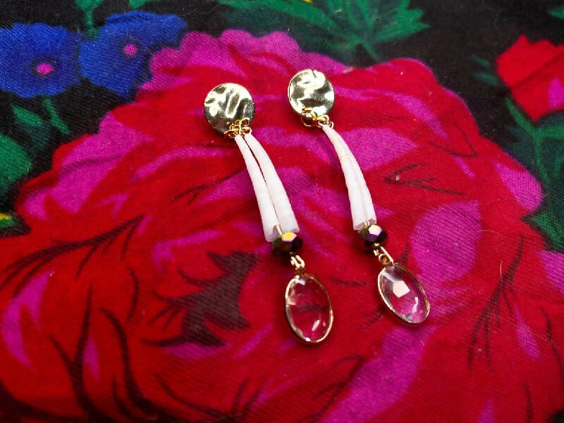 Dentalium Drop Earrings