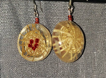 Load image into Gallery viewer, Seagrass Woven Basket Bowl of Berries Earrings Red
