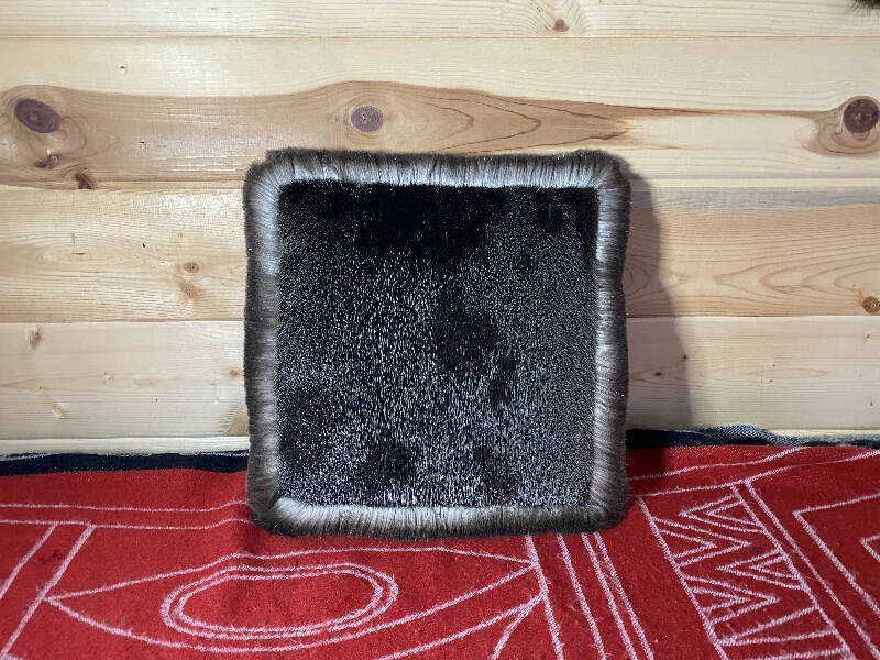 Seal Fur Pillow w/ Sea Otter Trim (12x12)