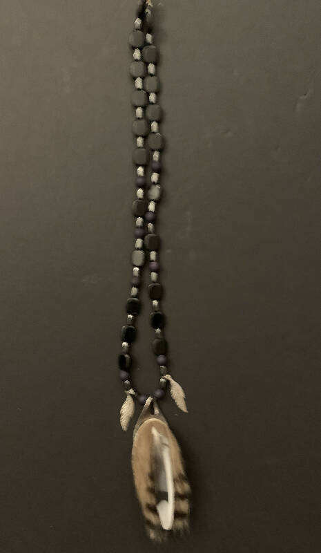 Necklace with Arrow-head/salmon skin