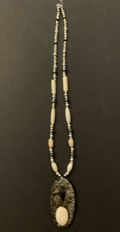 Necklace with Arrow-head/Ivory/Salmon Skin