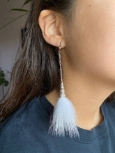 Load image into Gallery viewer, Polar Bear Fur Dangle Earrings