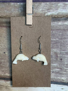 Ivory seal earrings