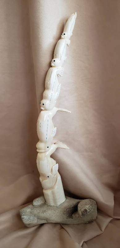 Bryon L Amos Ivory Tusk Sculpture