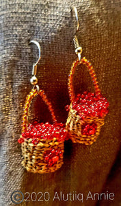 Woven Berry Basket Earrings