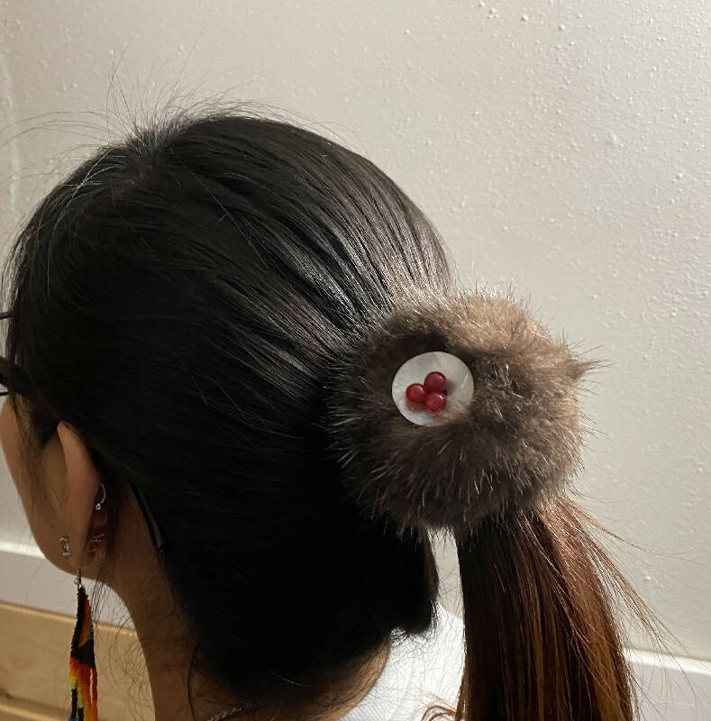 Sea Otter Hair Pom - Huckleberry Button