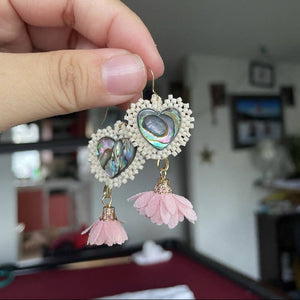 Abalone heart earrings
