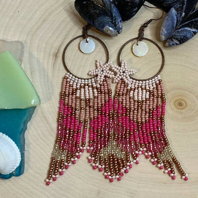 Blush Fringe Water Woman Earrings