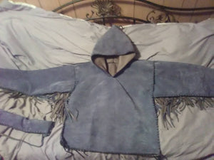 Cowhide leather hoidie
