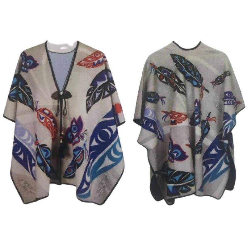 Butterfly & Feather Fashion Wrap/Poncho
