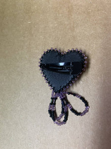 Seal skin and beaded hair clip
