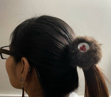 Load image into Gallery viewer, Sea Otter Hair Pom - Huckleberry Button